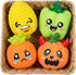 Squeaky Pet Toys Set, Natural Latex Rubber, Interactive Vegetable Shape with Cute