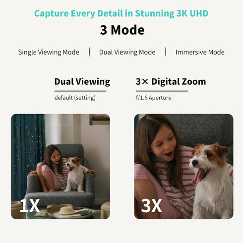 Alaga Camera,3K, 360 Assistant,5G 2.4G Indoor Security Pan/Tilt, Human/Pet/Motion AI, Night Vision, Speaker, Indoor