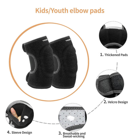 Knee Pads Elbow Pads Set for Kids, Youth Adjustable Protective Sets for Riding, Rollerblading, Skating