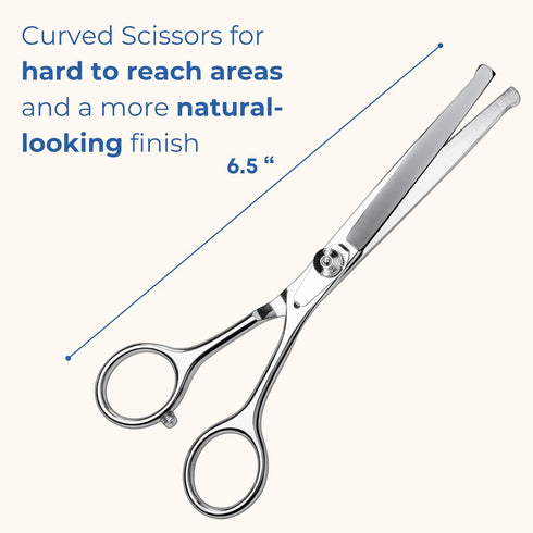Pet Grooming Scissors Set with Round Tips for Dogs & Cats, Professional Shears for Safe Fur Trimming (Set of 2)