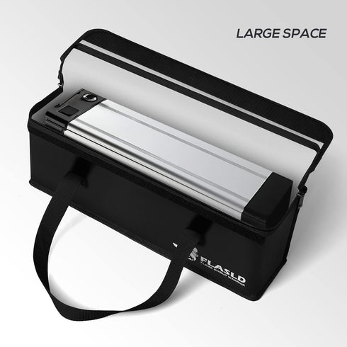 (19.3 4.3 7in) FLASLD E-Bike Battery Safe Bag Explosionproof - Large Capacity Fireproof Lipo Bag for Ebike Battery