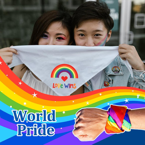 60 10 Pcs Rainbow Dog Bandana, Dog Bandanas Gay Pride Rainbow Scarves Bibs LGBT Dog Handkerchief for Dog Puppy Cat Pet