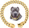 BAOBOTE 15MM Gold Stainless Steel Dog Collar, Cuban Link Chain Heavy Duty Chew Proof Training Collar (24" Gold)