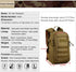 HUNTVP 10L/20L Mini Daypack Military MOLLE Backpack Rucksack for Tactical Assault, Hunting, Camping, Trekking