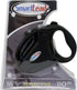 SmartLead Heavy-Duty 16-Foot Retractable Nylon Dog Leash, Reflective, Tangle Free, for Dogs up to 110 Pounds (Black)
