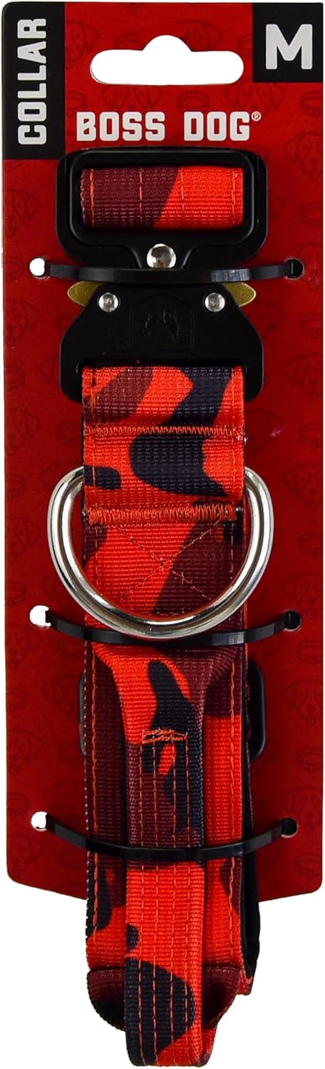Boss Dog Tactical Collar, Medium, Red Camo
