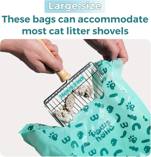 Doggy(360 Count 1.1 Cat Litter Disposal Bags and Dog Poop Bags with Handle,Cornstarch Based Extra Thick and Guaranteed