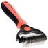 Raw Paws 1 ct Undercoat Rake & Dematting Tool - 2-Side Rake for Dogs & Cats, Grooming Brush for Shedding