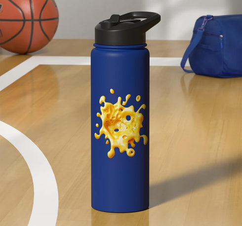 Vibrant Cheese Design for Food Festivals Melted Cheese Splash Art for Culinary Food Lovers Stainless Steel Insulated