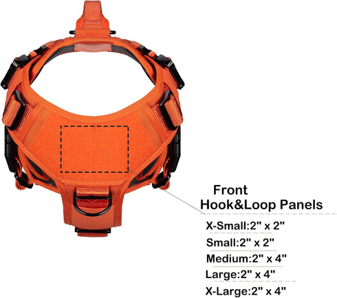 ICEFANG GN3 Tactical Dog Harness with 6X Buckle, Molle Vest with Handle, No Pulling Front Clip (XL, Safety Orange)