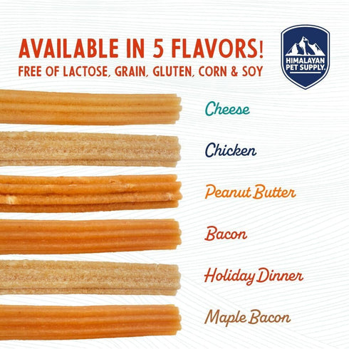 Himalayan Dog Chew Churro Yak Cheese Dog Chews, 100% Natural, Long Lasting, Gluten Free, Healthy Dog Treats, 4 Churros