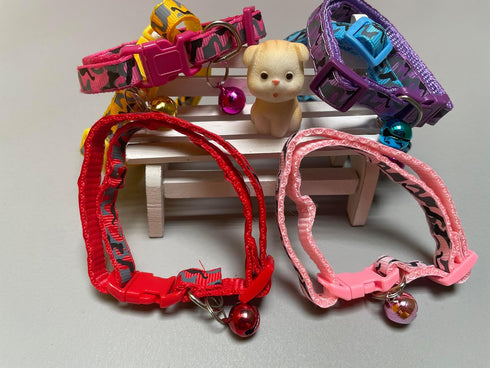 Camouflage Cat Collar with Bells, Purple