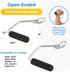 Total Gym Accessories Open Ended Chrome Grip Handles for Total Gym Home Workout Machines, Compatible for Supra, Electra