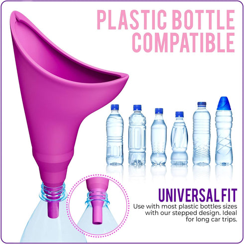 VENUS TO MARS Silicone Female Urination Device - Portable Female Urinal for Travel, Festivals, Camping - Reusable Pee