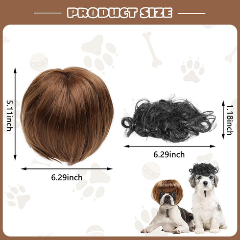 Dog Costume Cat Apparel Dog Toys Curly Braids Headgear Wigs Styling Cute Funny Pet Hair Accessories (flax)