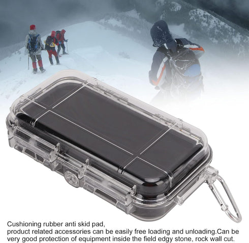 Waterproof Survival Storage Box, Plastic Shockproof Box with Shock Absorption Liner, Transparent Outdoor Dry Airtight