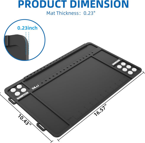 Pistol Gun Cleaning Mat, Premium Magnetic Pad with Organizer Parts Tray, Anti-Slip Rubberized Mat for Pistol Cleaning