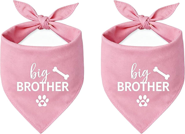 2 Pack Big Brother Dog Bandana Baby Announcement Dogs Bandanas Pink Gender