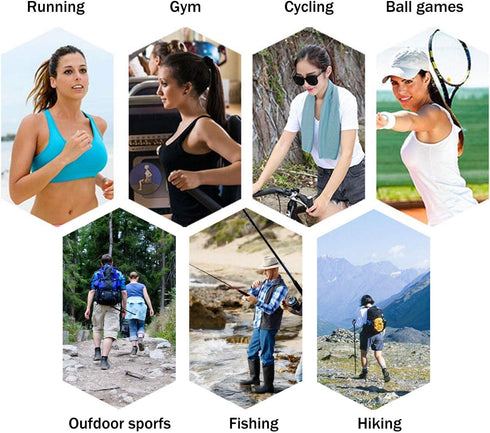 6 Pack INNOLIFE Cooling Towels Breathable Ice Towel for Sports, Gym, Fitness, Running, Hiking, Yoga - Blue