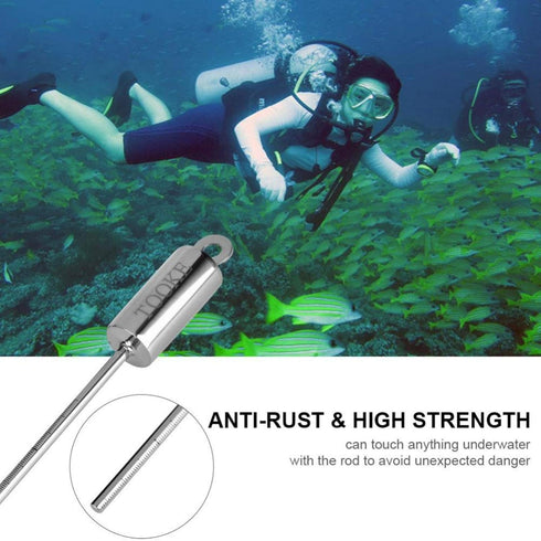 Diving Pointer, Stainless Steel Lobster Tickle Pointer Underwater Shaker Noise Maker Scuba Diving Stick Rod
