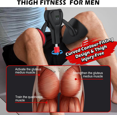 3rd 0-100 lbs Gen Inner Thigh Leg Exercisers Adjustable Resistance with Leg Straps Band Pelvic Floor Kegel Hip Exercise