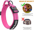 Reflective Tactical Dog Collar, Adjustable Military Nylon with Handle for Medium Large Dogs, Pink, XL