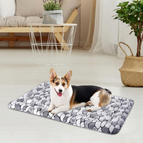 VANKEAN Reversible Dog Crate Pad Bed Mat - Soft Pet Sleeping Mat for Small to XX-Large Dogs, Machine Washable, Grey