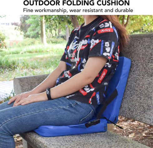 Alomejor Stadium seat, with Back Support Foldable Chair Soft Sponge Cushion for Stadium Beach Outdoor Events Camping