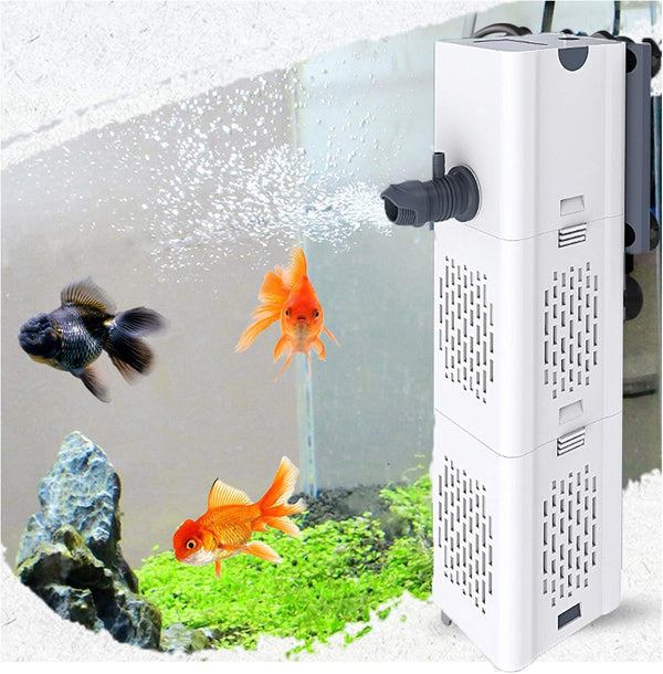 Ultra Quiet Fish Tank Filter - 4-in-1 Internal Aquarium Filter, 500-1800L/H Submersible Water Pump