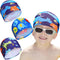 Geyoga Kids Swim Caps, 3 Pieces Unisex Bathing Swimming Hats for Boys and Girls, Long Short Hair