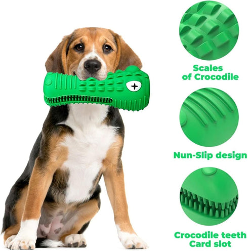 Dog Chew Toys for Aggressive Chewers – Alligator Dog Chew Toy for Large, Medium & Small Dogs, Tough Rubber