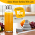 10oz, 8 Pack Luxfuel Glass Juice Bottles with Lids Reusable Glass Water Bottle with Stainless Steel Caps & Straws, Leak