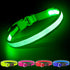 YFbrite Light up Dog Collar, USB Rechargeable LED Puppy Collar for Night Walking (Green, Large)