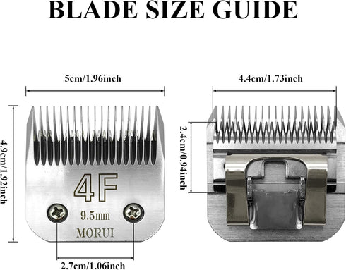 4F Cut Length 3/8"(9.5mm) Detachable Pet Dog Clipper Blades, UltraEdge Series Compatible with Most Andis, Oster A5 Wahl