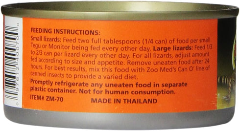 Zoo Med Laboratories Tegu, Monitor and Carnivore Food, 6-Ounce