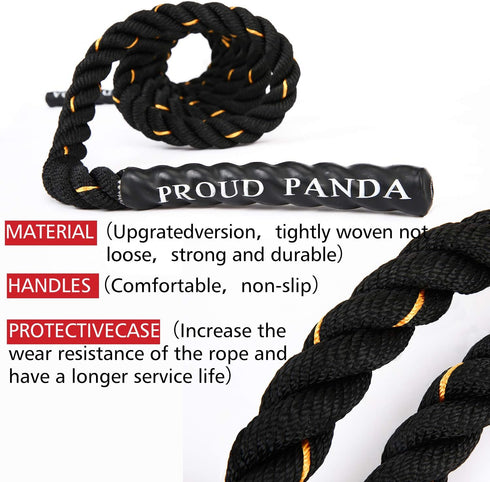 Heavy Jump Ropes for Fitness - 2LB/3LB/5LB Weighted Adult Skipping Rope for Total Body Workouts and Power Training.