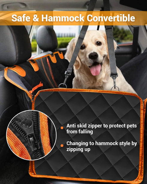 100% Hammock 60" 64" Victoper Dog Car Seat Cover, Heavy Durable Dog Seat Cover for Back Seat, Waterproof Scratch Proof