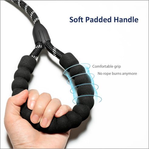 WePet 6 ft Dog Training Slip Leash: No Pull, Durable Reflective Lead, Comfortable Handle, 3/8 inch Diameter, Black/White