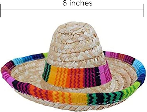 4 Pack Fiesta Dog Chew Toys and Sombrero - Mexican Squeak Plush Toys for Chihuahuas - Taco, Tequila, Hot Sauce