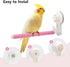 2Pcs Suction Cup Bird Perch, Wooden Parrot Window/Mirror/Car/Travel/Shower Perches for Small and Medium Birds (Pink)
