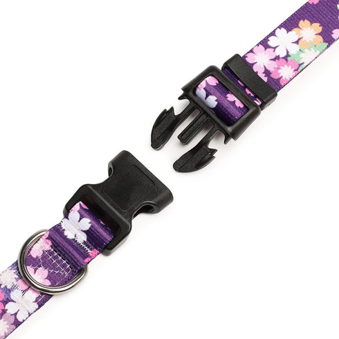 Adjustable Dog Collar - Special Design Patterns, Soft Nylon Comfortable Durable for Small Medium Large Dogs, S, Floral