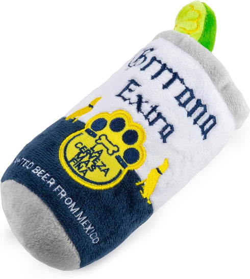 Haute Diggity Dog Grrrona Beer Can, Plush Designer Dog Toy with Interactive Squeaker, Machine-Washable