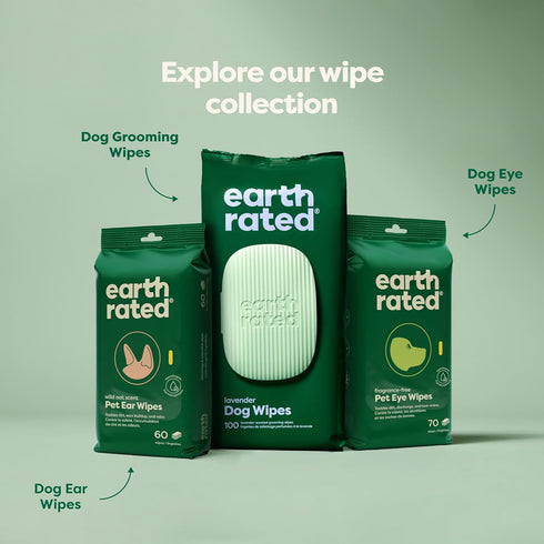 Earth Rated Pet Eye Wipes - Hypoallergenic Eye Wipes for Dogs & Cats to Remove Tear Stains, Fragrance Free, 70 Count