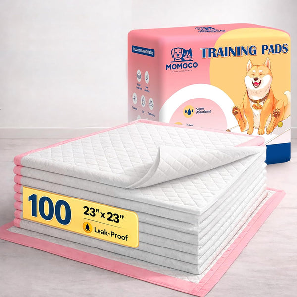 MoMoCo Pink Puppy Pads 23" x 23", 6-Layer Super Absorbent Dog Pee