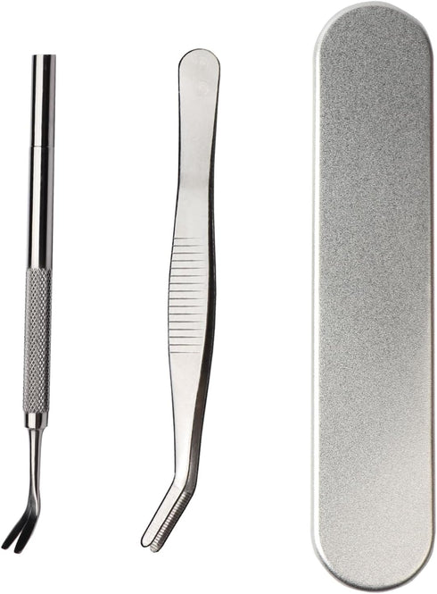 Tick Removal Tool, Tick Remover for Dogs, Pet First Aid Kit Ttwister Tweezers, Dog Hiking Gear (1 Set, Metal Ash)