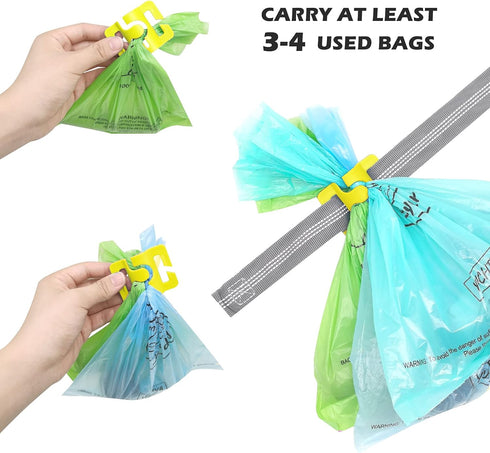 Dog Poop Bags Holder for Leash - Hands-Free Pet Waste Bags Carrier for Walking Accessories, Trash Can Ready
