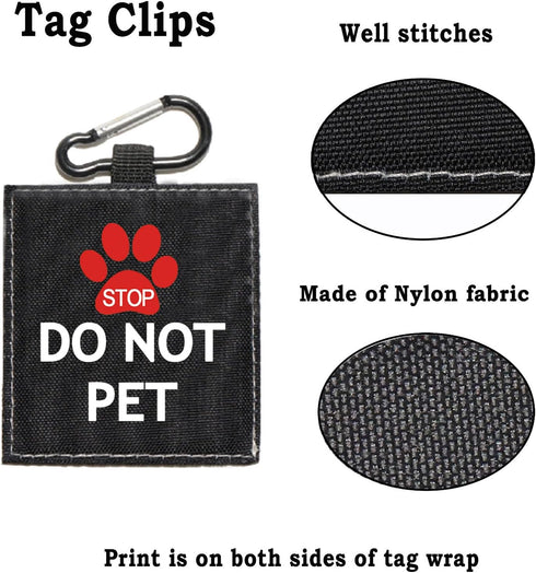 Funny Dog Leash Sleeve Do Not Pet Wrap Alert Hanging ID Patch Tag, Pet Birthday Gift (Do Not Pet2-Tag)
