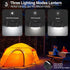 FLY2SKY 2 Pcs Black LED Camping Lights, Portable Rechargeable Survival Gear for Camping, Hiking, Backpacking