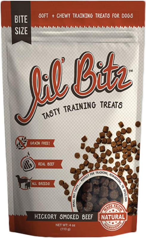 Lil' Bitz Training Treats for Dogs and Cats, 1 Pack, Hickory Smoked Beef