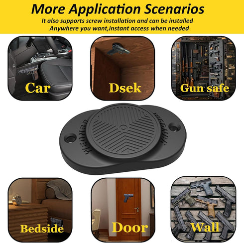 WEDNBR 35Lbs Magnetic Gun Holder Rubber Coated Gun Magnet Mount for Car,Trucks,Desks,Safes&Walls Handgun Pistol
